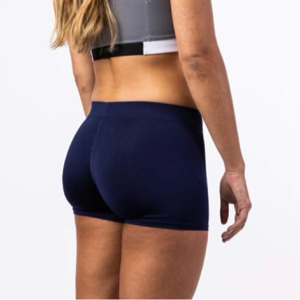 Mizuno Core Flat Front Vortex Hybrid 4.0 Inseam Volleyball Short. Navy Medium - Picture 5 of 7